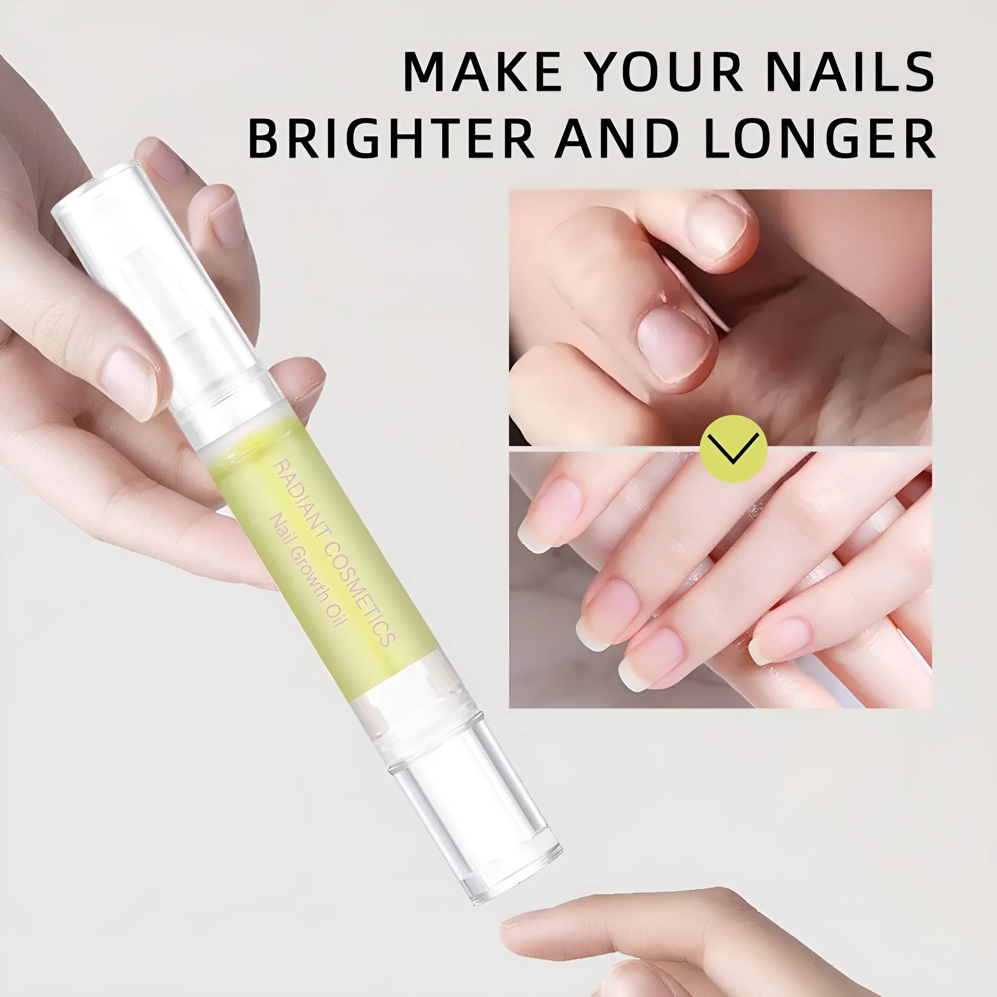 3ml nail growth treatment oil bottle with application brush for wash-free nail care