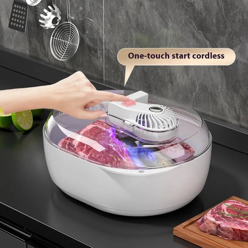 Aluminium household food defrosting plate with modern design and USB cable
