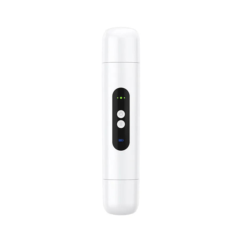 White portable electric depilator for body and armpit hair removal with USB charging cable