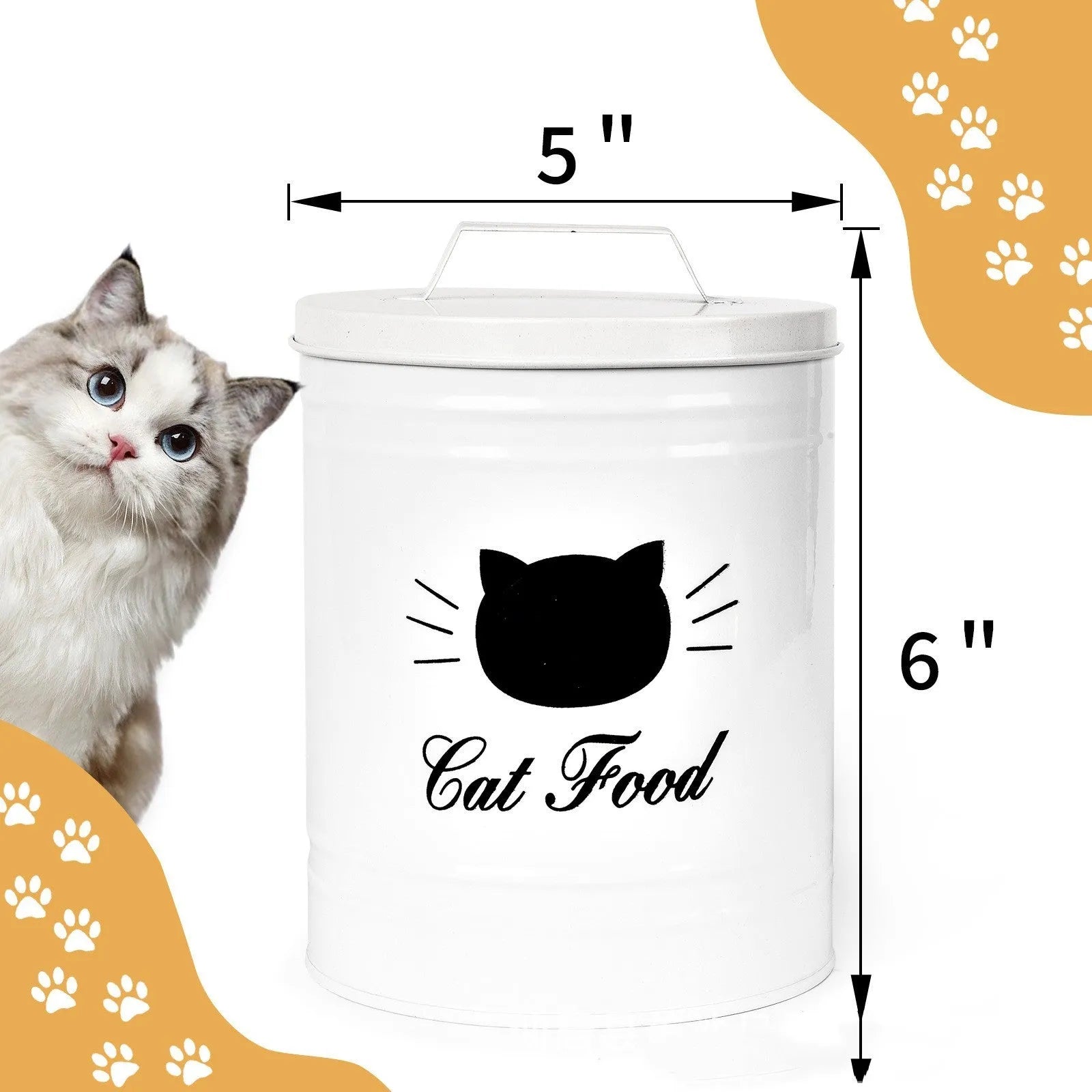 Round black iron sheet kitchen storage canister for dry goods like coffee or sugar, 301-500ml capacity.