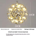 Hollow creative LED sphere chandelier in gold finish, stainless steel, modern style for banquet hall