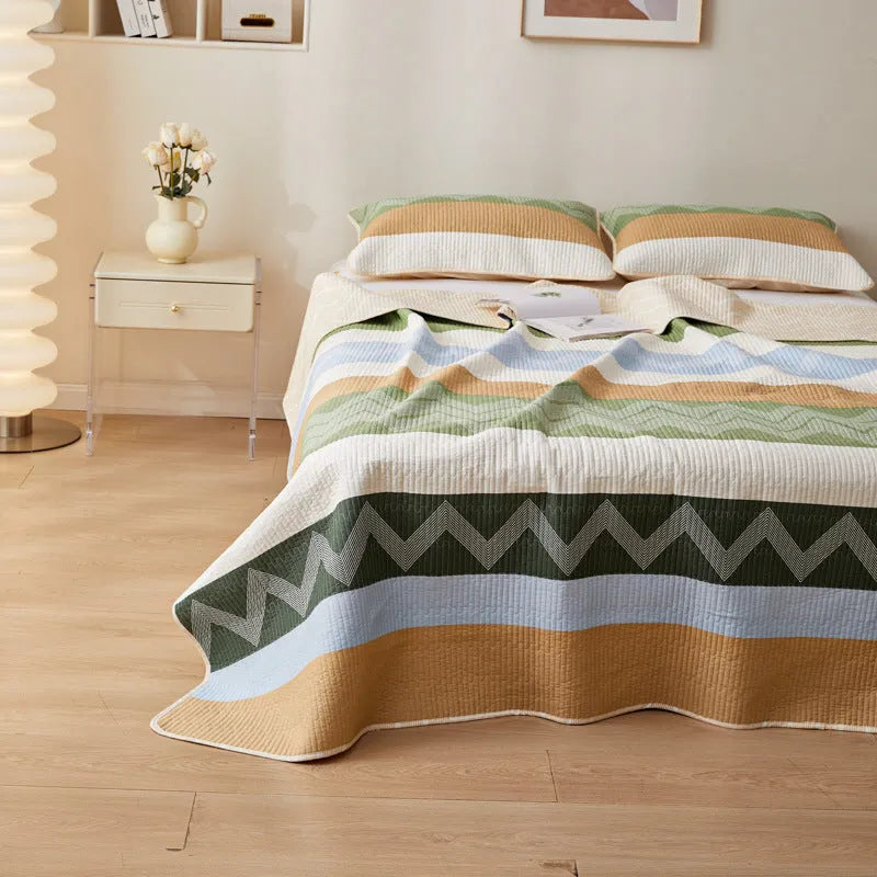 Cotton printed bed sheet set with reactive printed designs for 2.2 metre beds in modern simple style