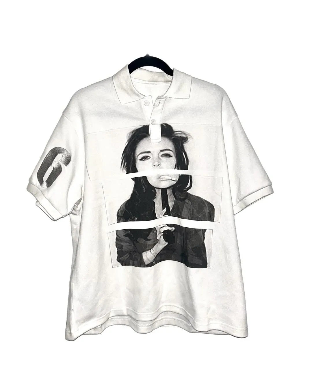 Short-sleeved printed pattern polo shirt in straight version with regular sleeves