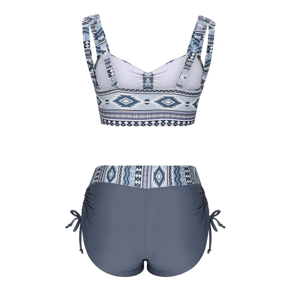 Women's bikini swimsuit top and bottom set on a mannequin, colour as shown in product image.