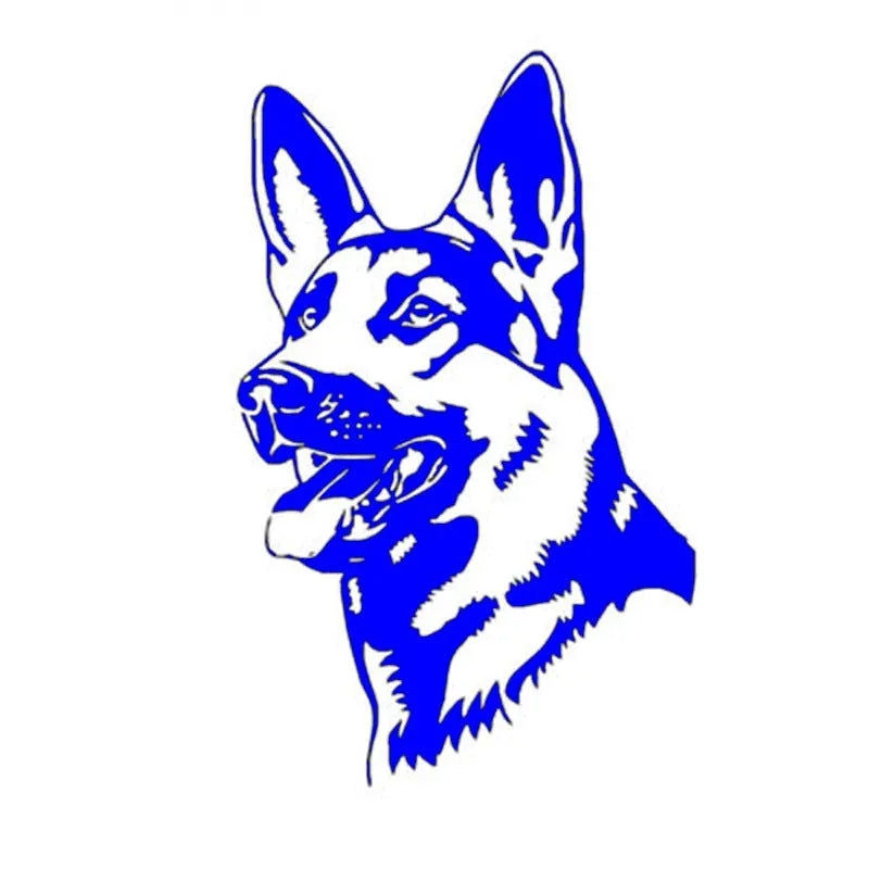 Reflective Alsatian Shepherd hunting dog bumper sticker in 13x8 cm size