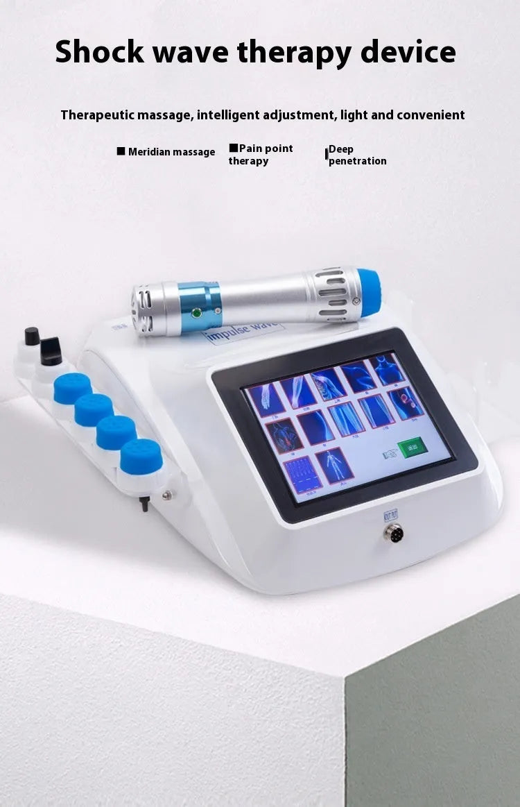 Handheld electromagnetic shock wave physiotherapy instrument with remote control device