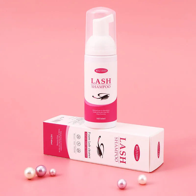 Lash shampoo mousse eyelash cleaning solution 60ml in 3.7cm × 13.5cm packaging
