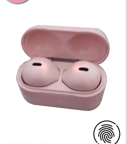 Invisible 9mm mini in-ear wireless Bluetooth earpiece in skin tone, white, or pink colour options.