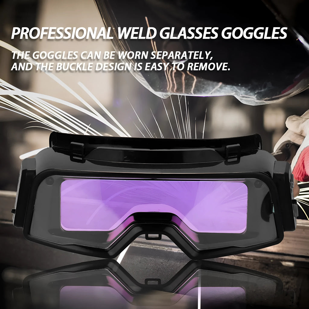Black automatic changing light welding mask with large viewing window for arc welding protection