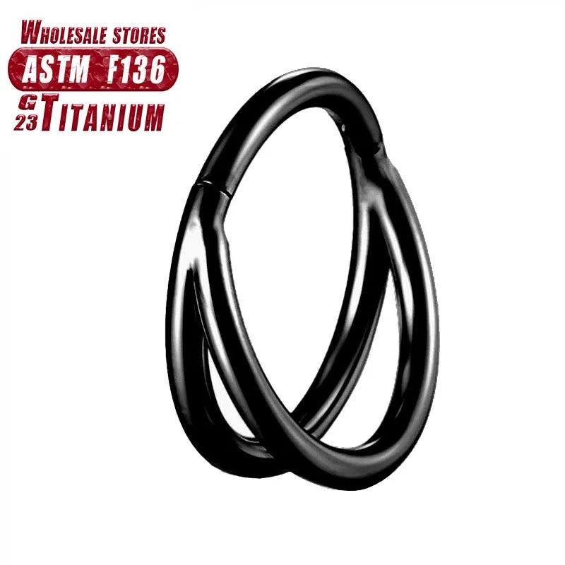 Titanium alloy nose ring body jewellery in silver, gold, black, rose gold and colourful finishes