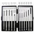 TH-6177 11-piece clock repair and electronics screwdriver set with assorted heads on a white background.