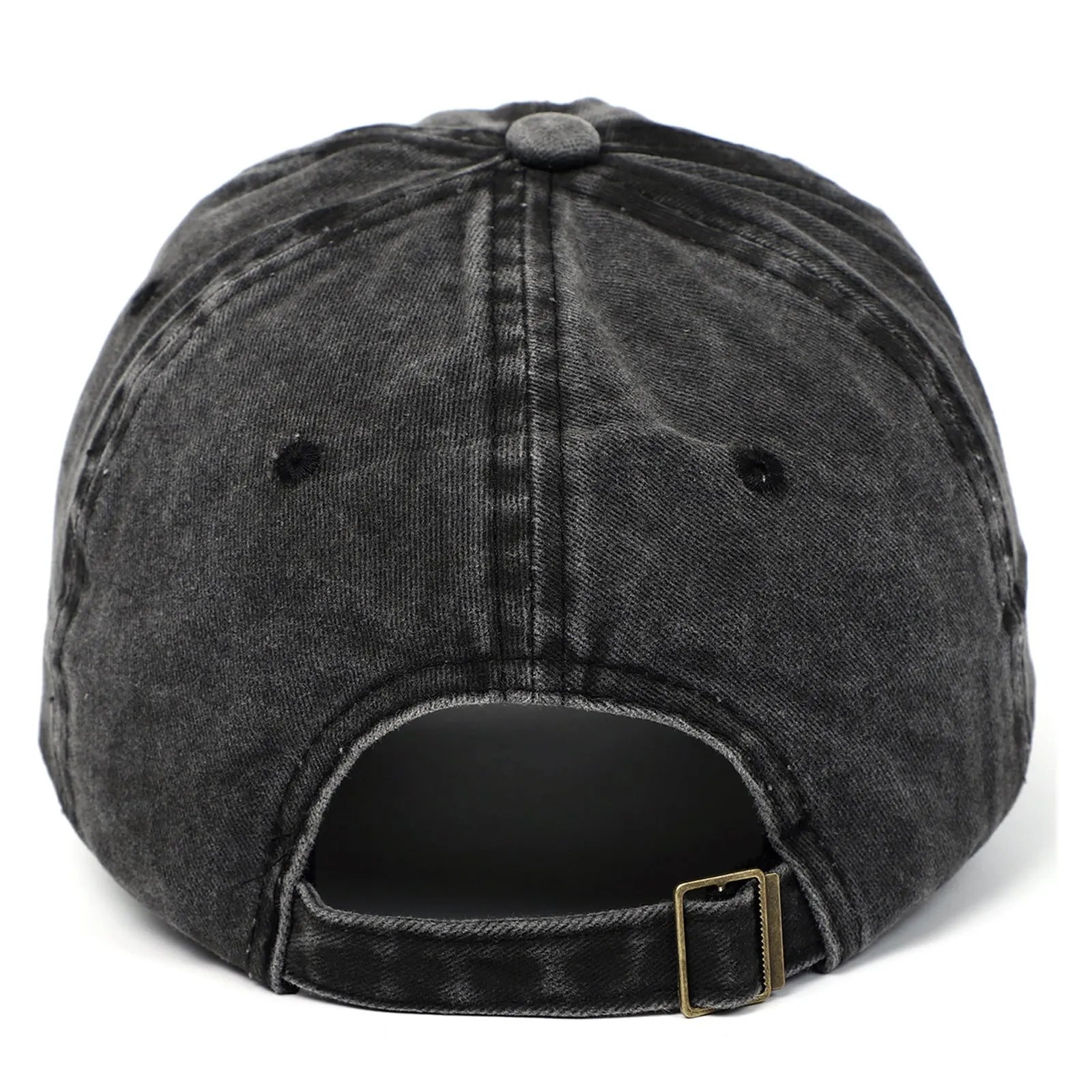 Retro embroidered cotton peaked cap in an adjustable size on a neutral background.
