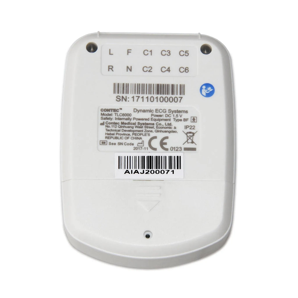 CONTEC TLC6000 12-lead Holter monitor with lead cable and PC software interface