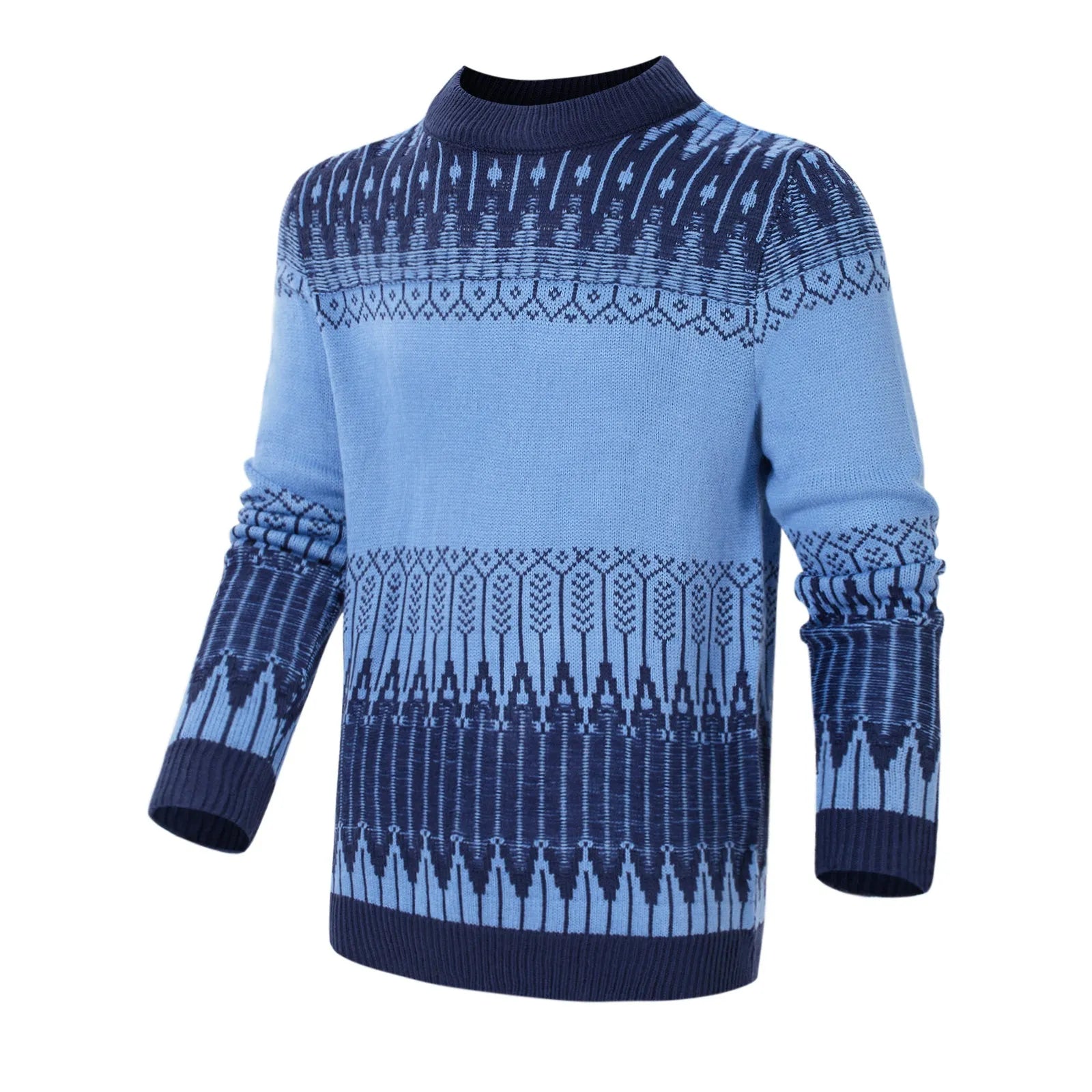 Men's long-sleeved knitted pullover sweater for autumn and winter in multiple sizes and styles.