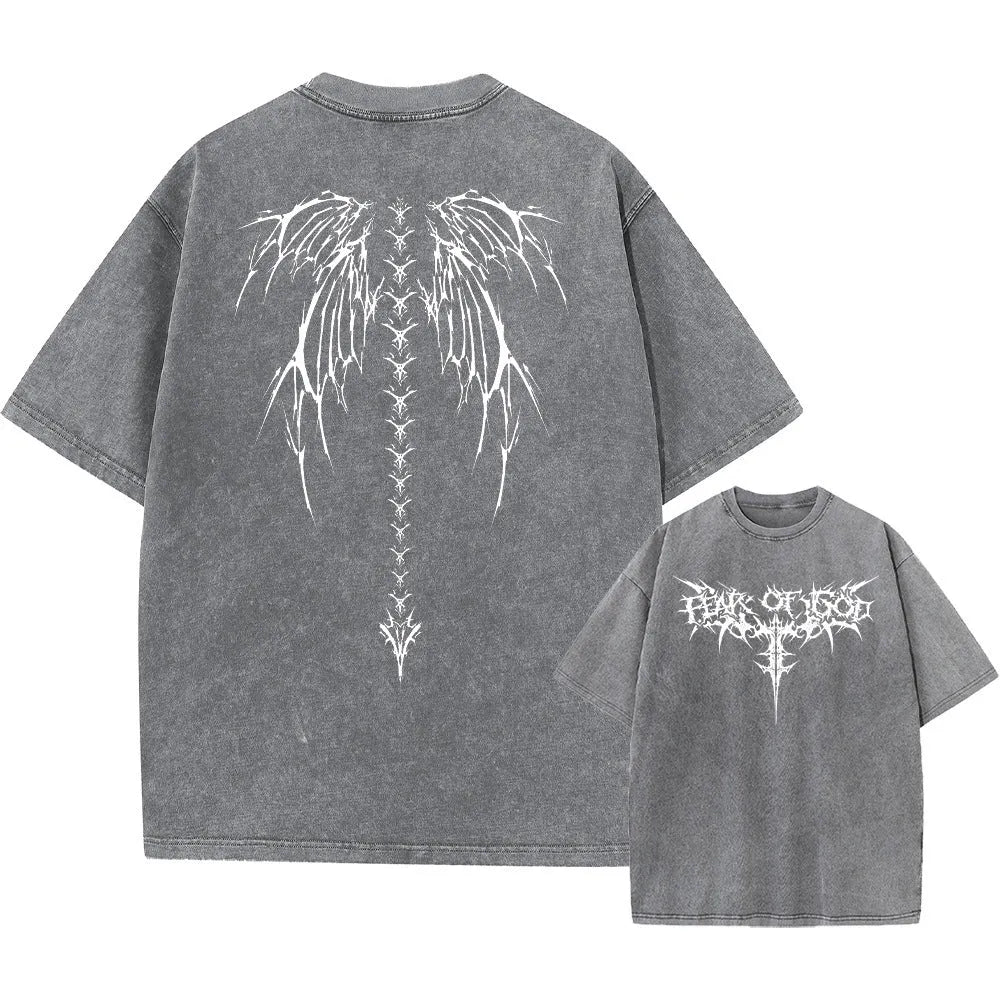 Men's oversized loose fit cotton t-shirt with drop shoulder short sleeves.