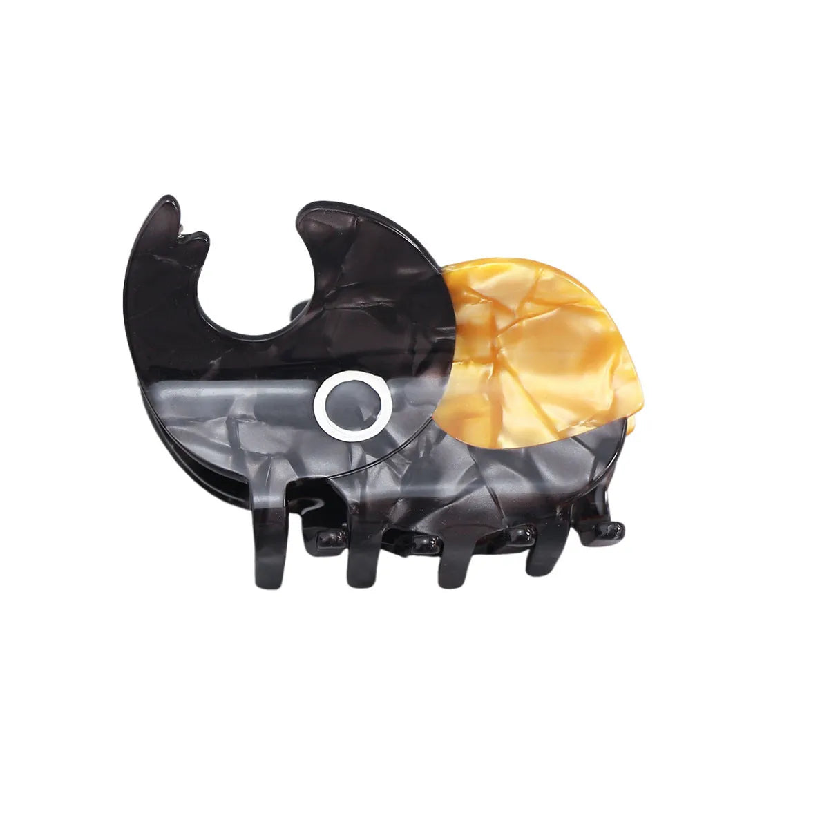 Cartoon-style beetle grip insect biology collectable on cellulose acetate sheet