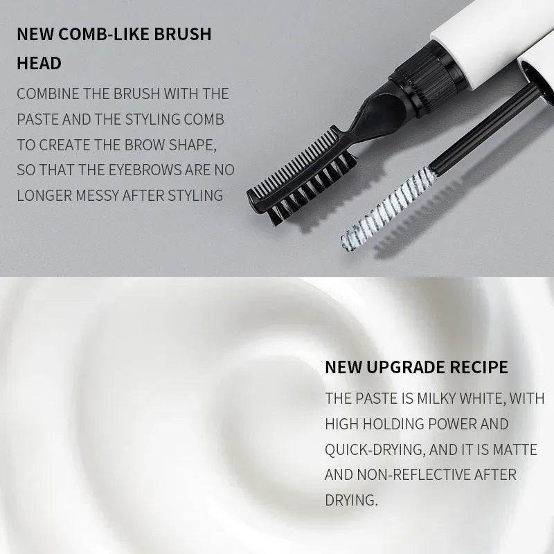 Eyebrow styling brush applicator with eyebrow glue for natural eyebrow shaping