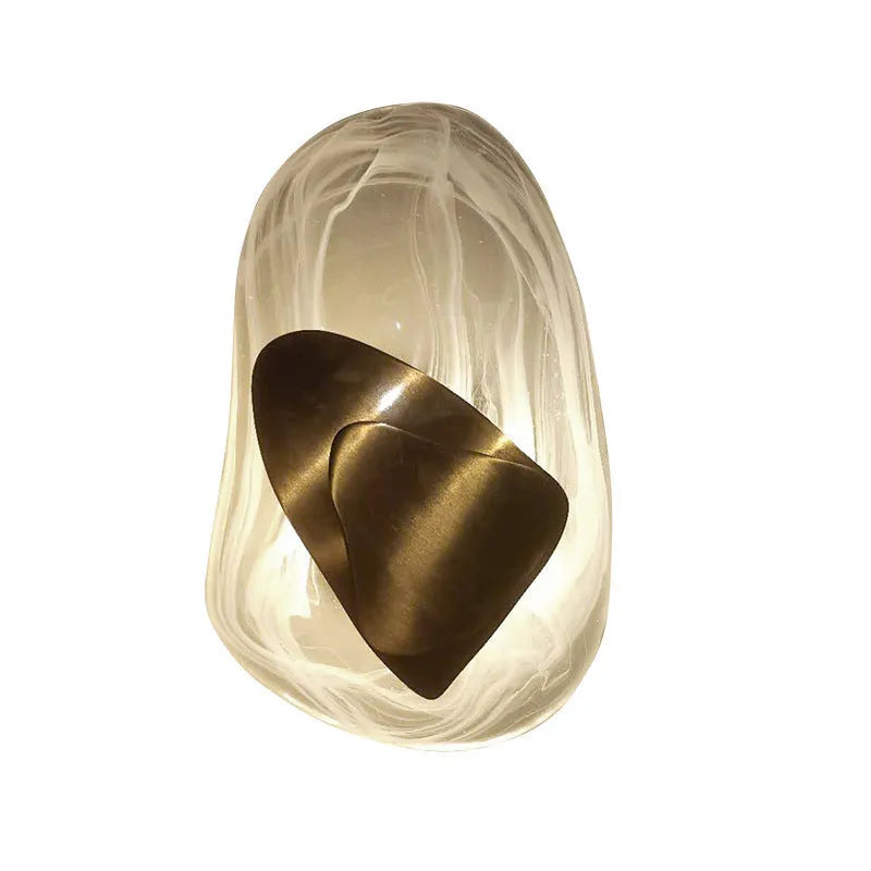 Crystal wall lamp with copper finish and warm light for bedroom study