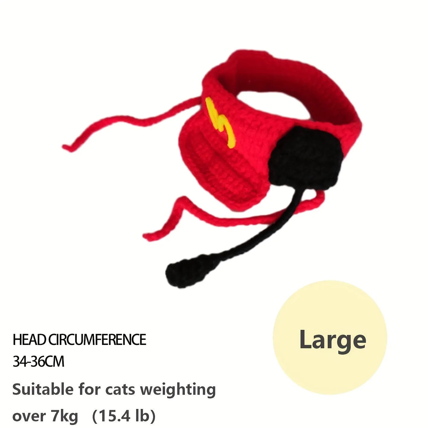 Handmade cat chef hat and cotton knitted sweater pet costume set for small to medium pets
