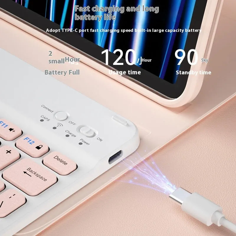 Wireless Bluetooth keyboard for tablets and PCs in multiple colour options with rechargeable battery