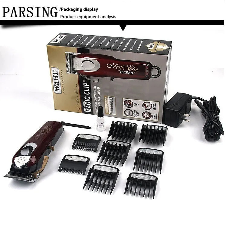 Charging hair clipper set with European, American and British plug adapters