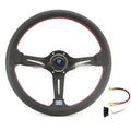14-inch leather steering wheel with middle concave design and black skeleton
