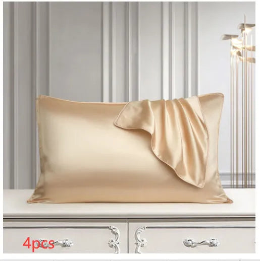 100% mulberry silk single pillowcase in 48x74cm size with inlaid rope weave, shown in Bean Paste Purple.