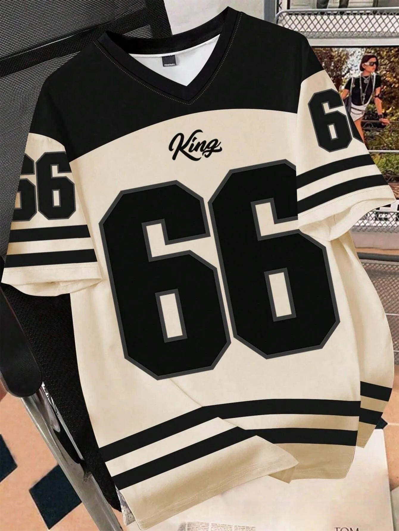 Men's Chicago No 23 design 3D printed t-shirt in loose fit with round neck and short sleeves