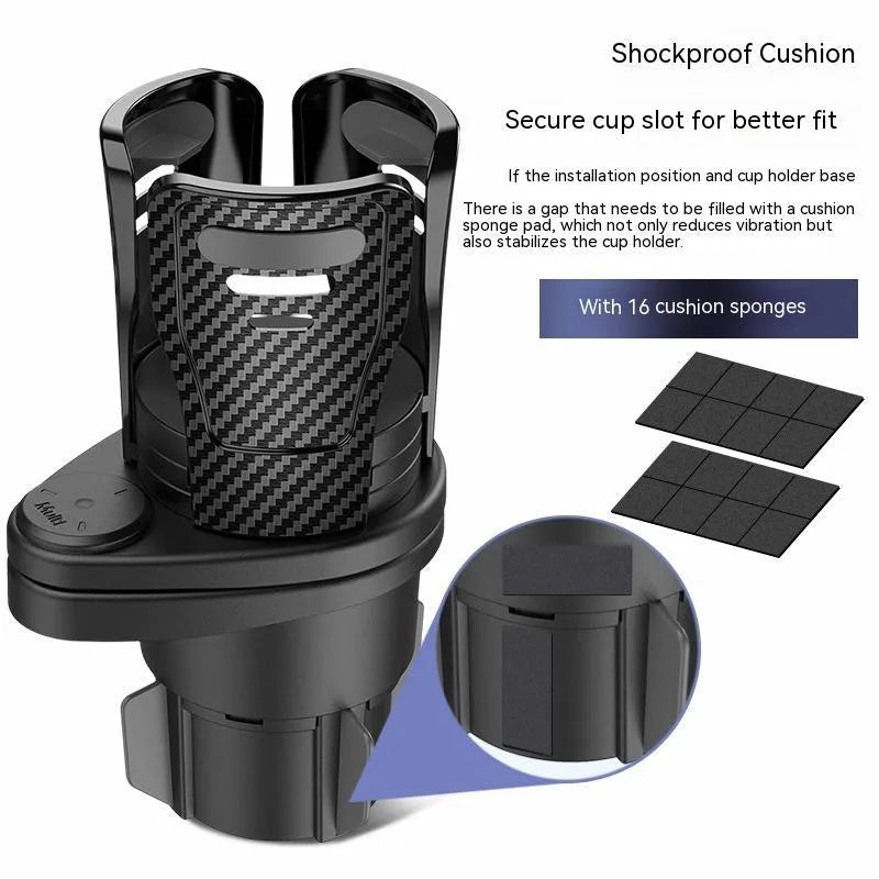 Car cup holder modification accessory in carbon fibre and matte finish options