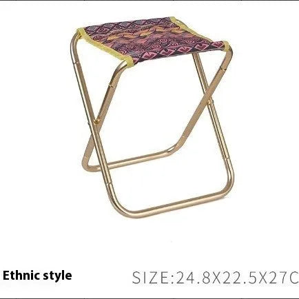 Black aluminium alloy folding camping stool shown open for use and folded flat for storage.