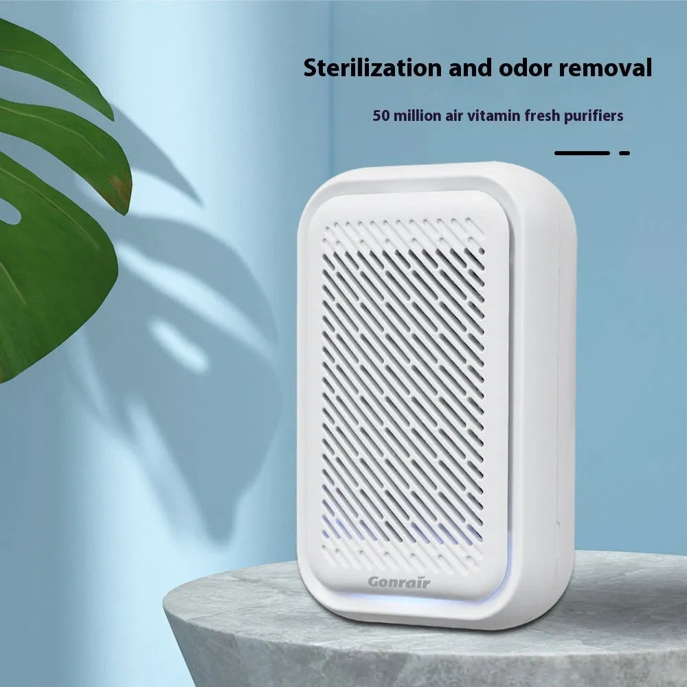 White wall-mounted air purifier with direct plug-in cord for small rooms under 10 square metres