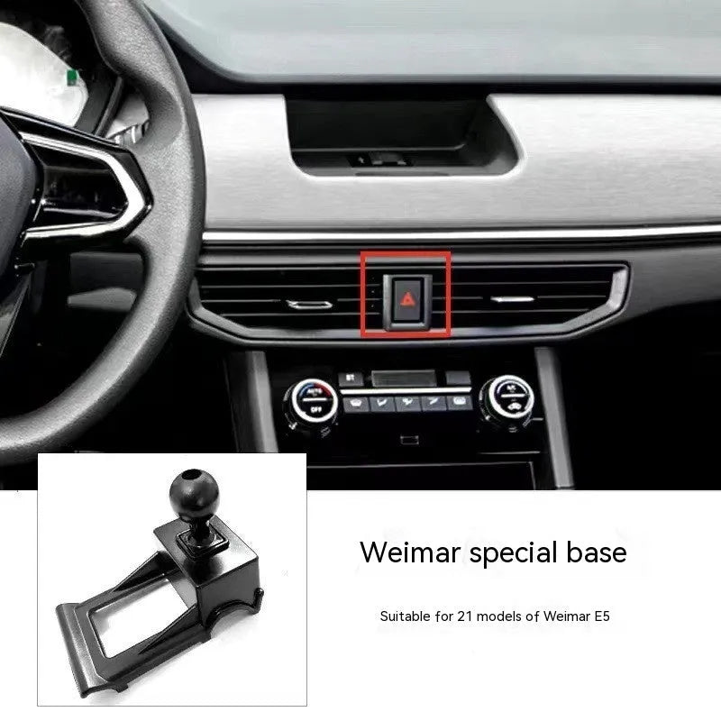 GOODWAY snap-on car phone holder base showing 360-degree rotation mount for dashboard installation