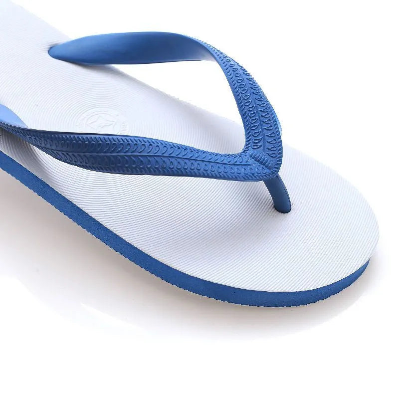 Casual rubber flip-flops with fish logo in green, red, blue, or black colours