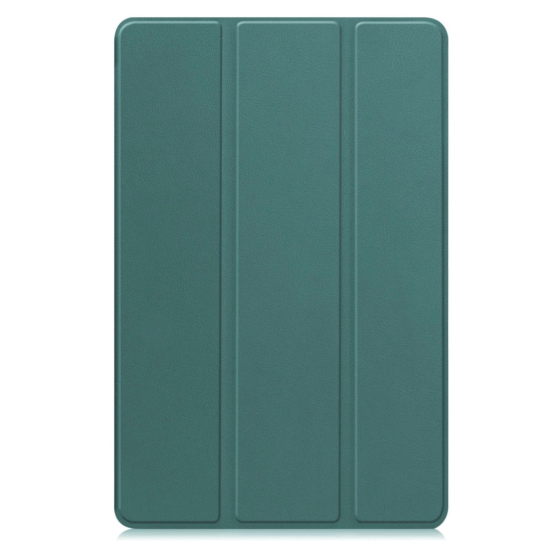Samsung Tab S10 FE Plus 13.1-inch leather case in tri-fold stand position showing PC hard shell.