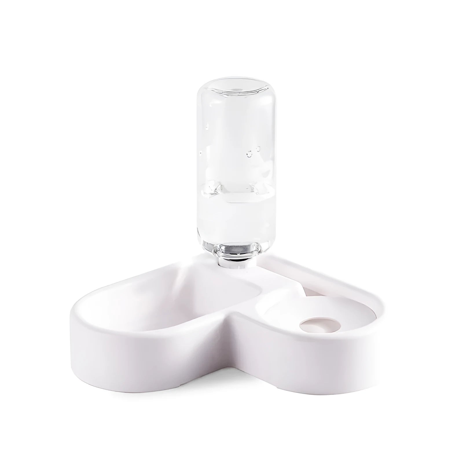 White compact cat water fountain with filtration system for indoor use