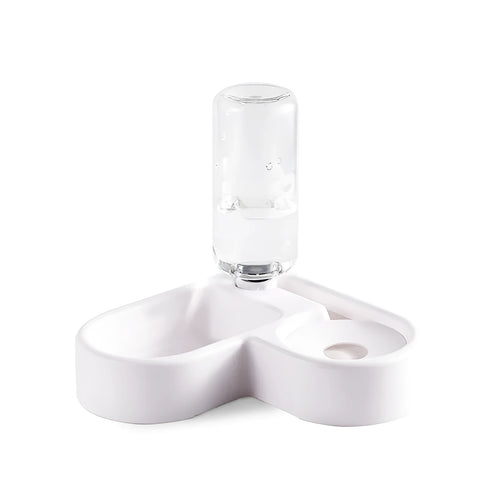 White compact cat water fountain with filtration system for indoor use