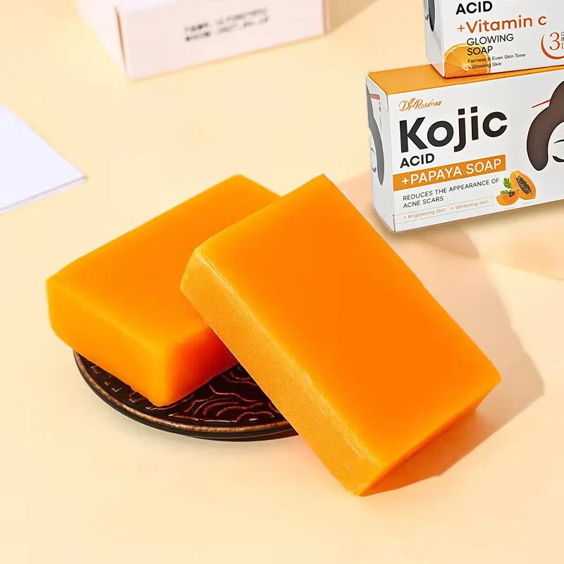 Customised organic vegan soap bar with kojic acid papaya or vitamin C for dark spot removal