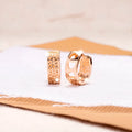 Rose gold hollowed-out three-heart earrings circular women's fashion jewellery