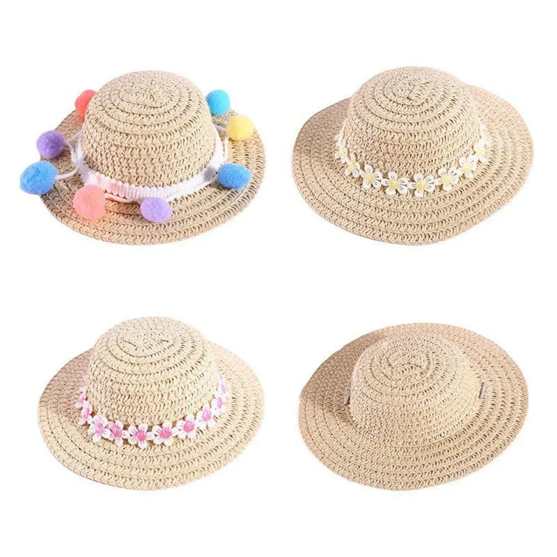 Handmade adjustable bowknot paper hat for dogs or cats in cartoon style