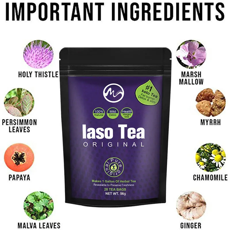 Single sachet of instant sugar-free slimming tea powder for cold soaking.