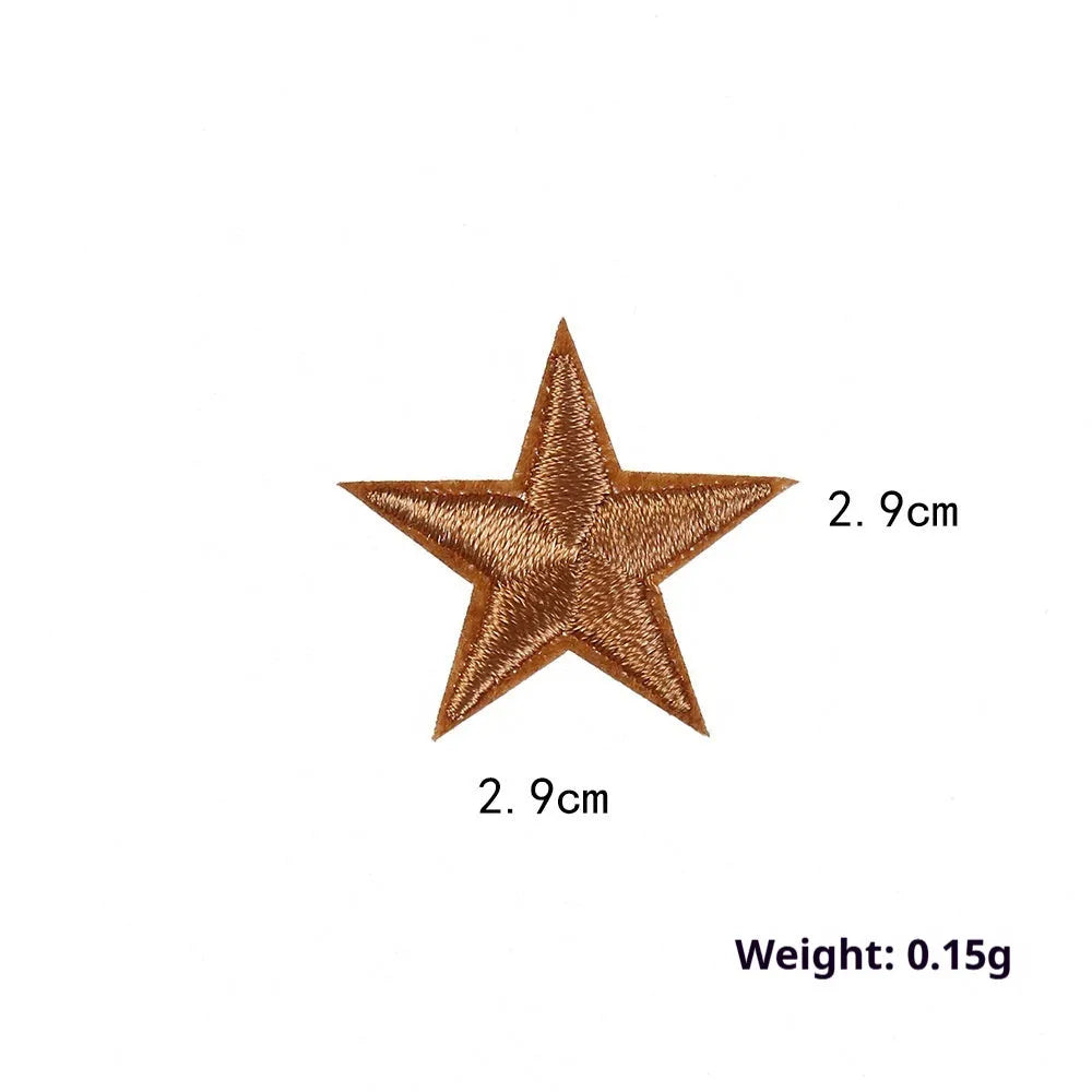 Colourful five-pointed star cloth embroidery stickers for DIY clothing decoration and craft projects