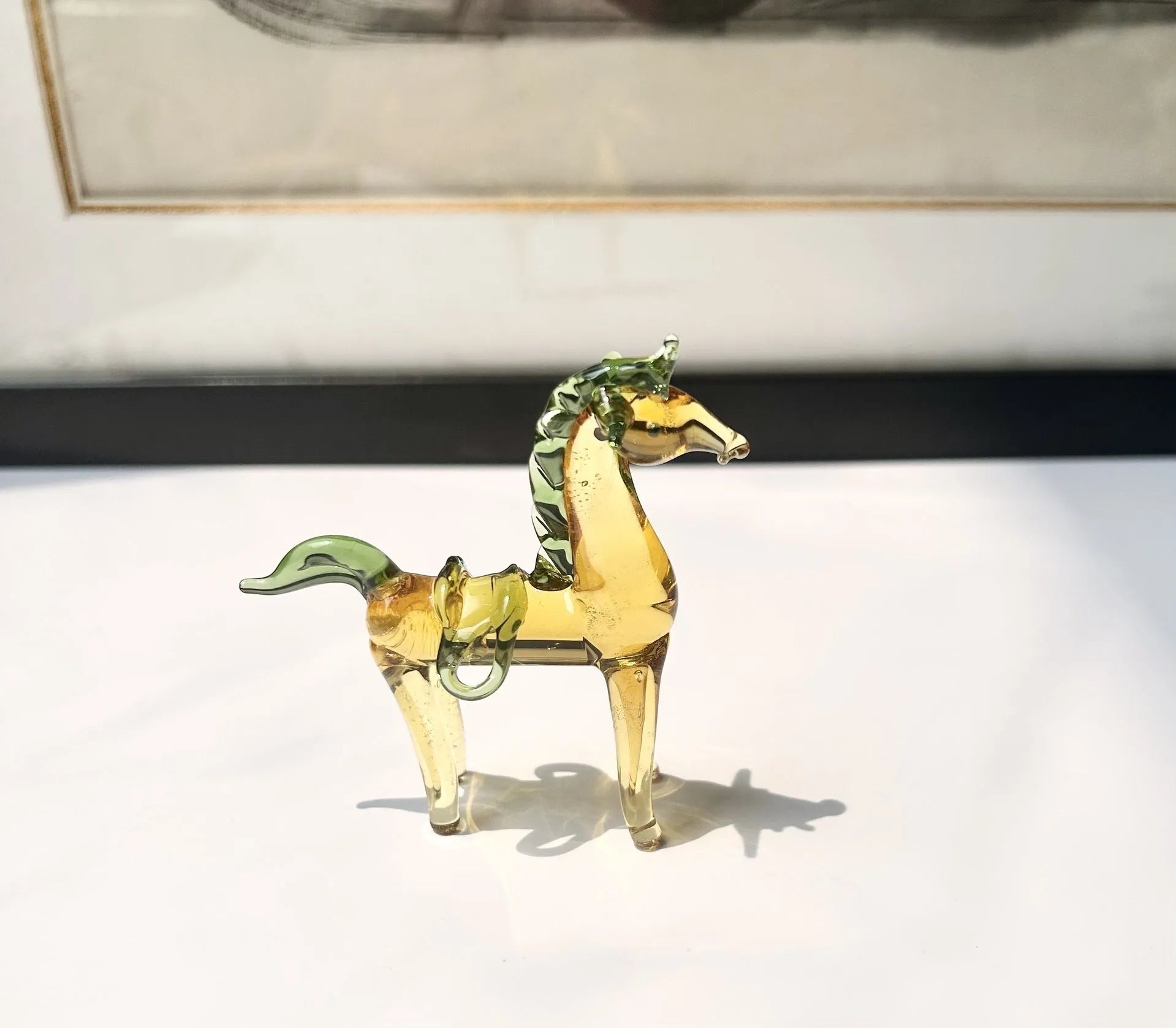 Glazed ceramic horse figurine office decoration in modern simplicity style