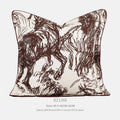 Modern abstract golden horse jacquard cushion in square and waist pillow sizes with colour options