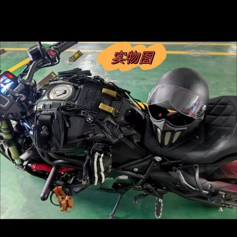 Black nylon universal vest fuel tank bag mount base for motorcycle with multiple specification options