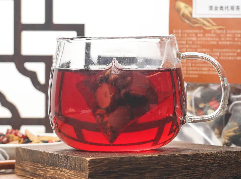 Ginseng Black Wolfberry Tea package with 40 individual 5g herbal tea sachets