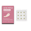 Box containing 9 mild formula acne patches for pimple and closed acne spot treatment.