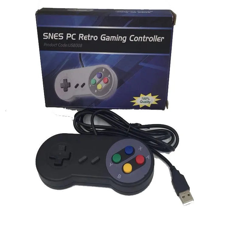 Black PC USB game controller with 1.5m cable and ABS construction