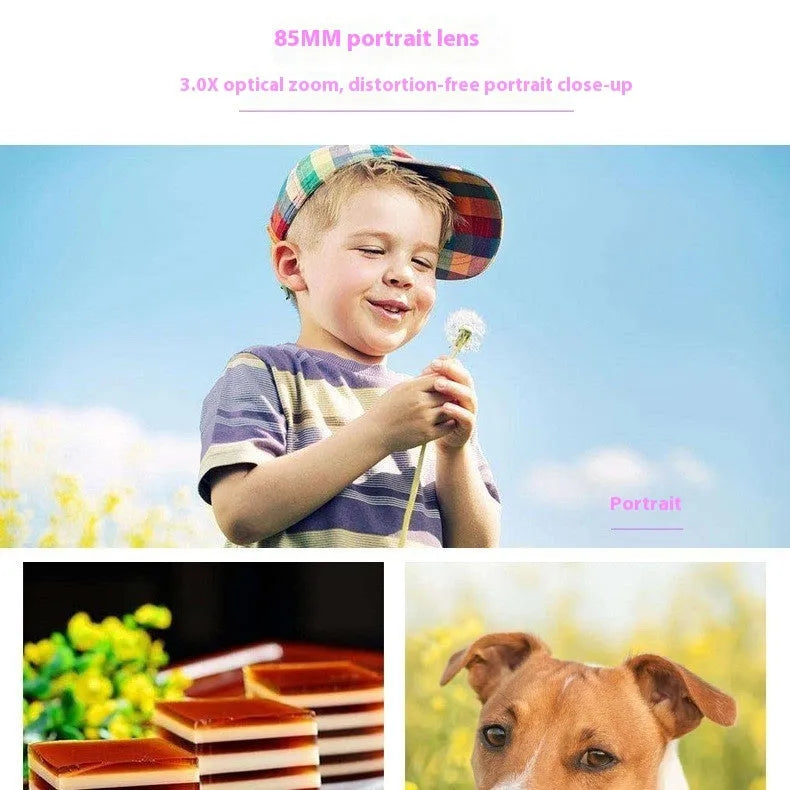 3.0X HD telephoto portrait lens for smartphone with 85mm focal length in charming black