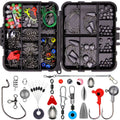 257-piece fishing lure accessories set in orange or black ABS storage box