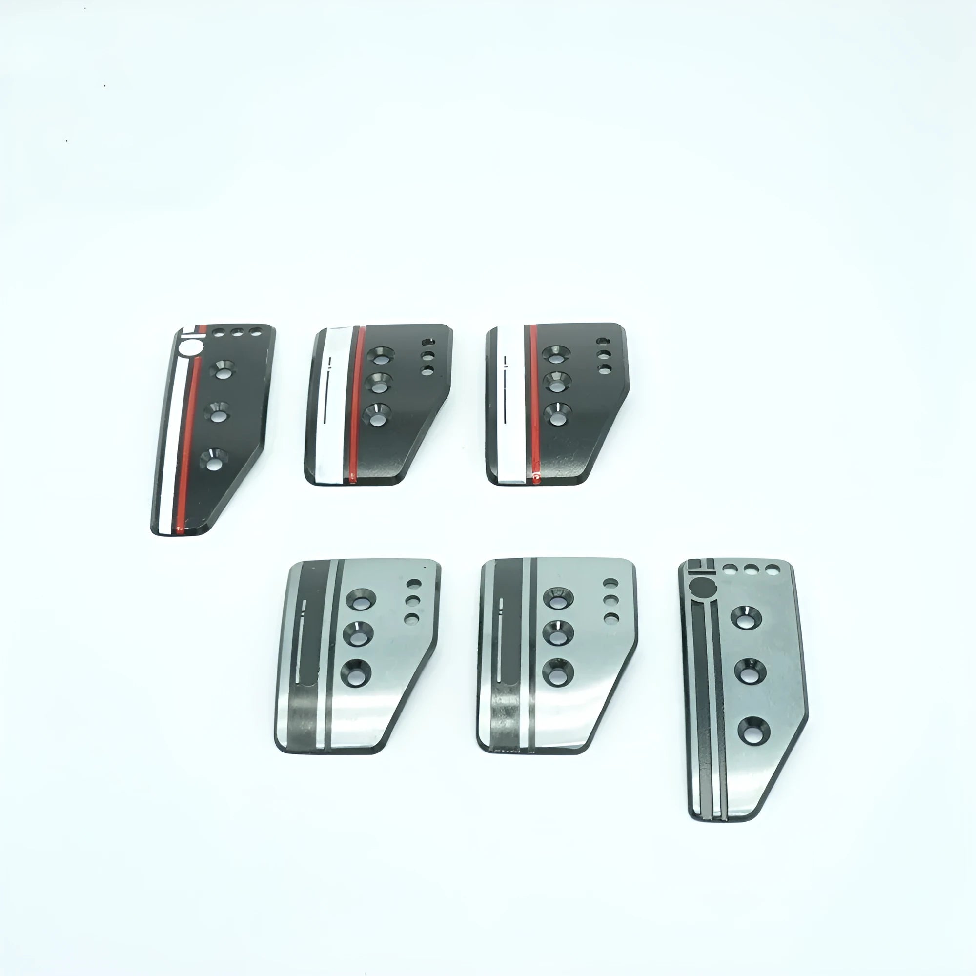 Aluminium alloy manual transmission car pedal set with brake accelerator clutch pedals in grey or black